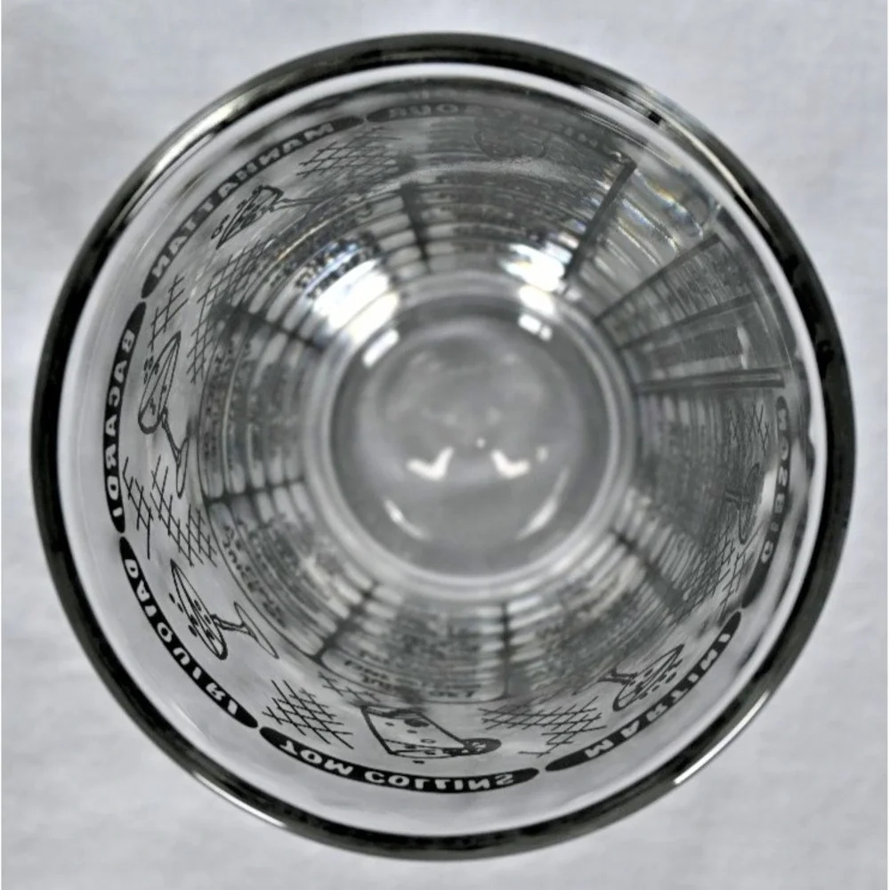 Vintage Libbey Pint Glass Mixed Drink Recipes Cocktail Bar Glass 16 Oz